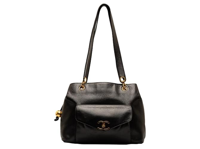 Chanel CC Black Leather  ref.1331020