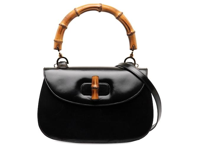 Gucci Bamboo Black Leather  ref.1331074