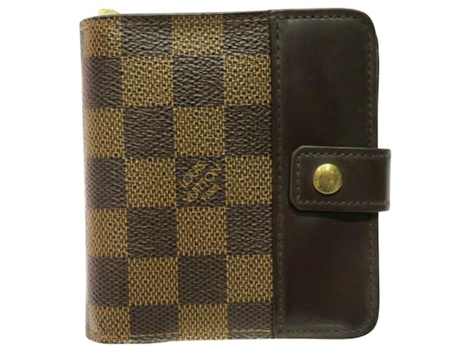 Louis Vuitton Compact zip Brown Cloth  ref.1331157