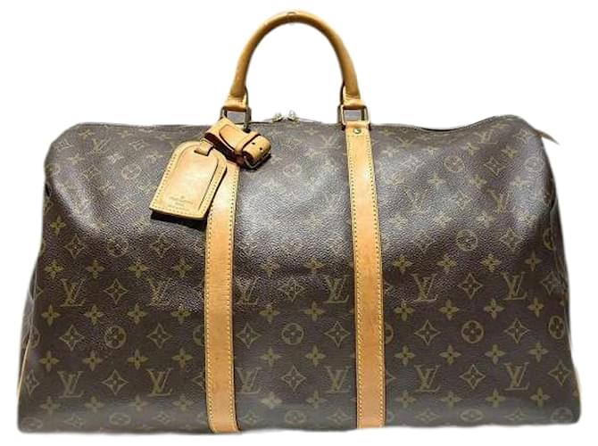 Louis Vuitton Keepall 50 Brown Cloth  ref.1331216