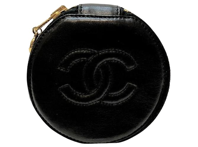 Chanel Logo CC Black Leather  ref.1331289