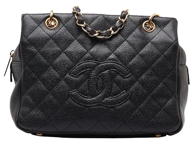 Chanel Logo CC Black Leather  ref.1331290