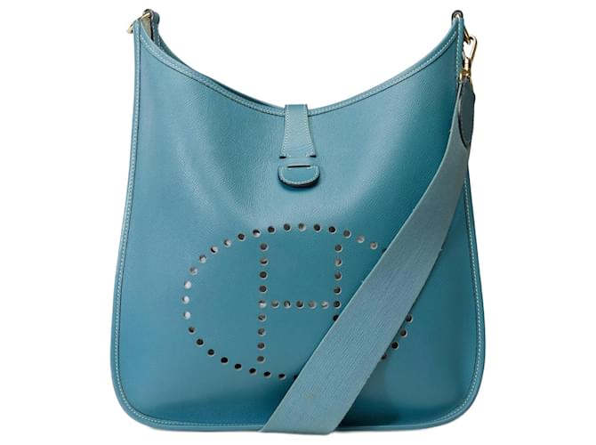 Hermès HERMES Evelyne Bag in Blue Leather - 101835  ref.1331413