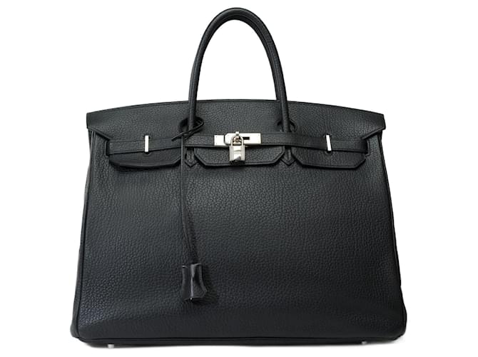 Hermès HERMES BIRKIN BAG 40 in black leather - 101823  ref.1331416