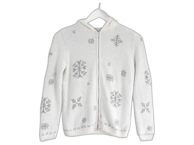 Cardigan giacca in doppio cashmere a fiocco di neve di Loro Piana Crudo Cachemire  ref.1331420