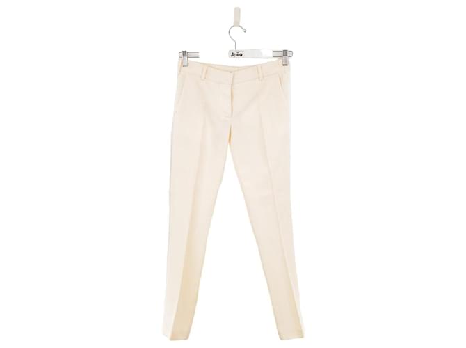 Balmain Straight pants in cotton White  ref.1331477