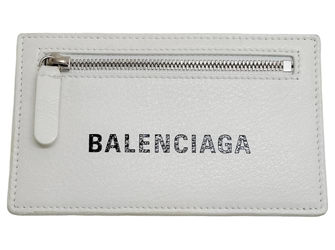 Autre Marque Balenciaga Ivory Leather Card Case Cream  ref.1331541