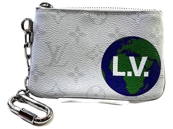 Bolsa Zippy da moeda de Louis Vuitton Branco Lona  ref.1331921