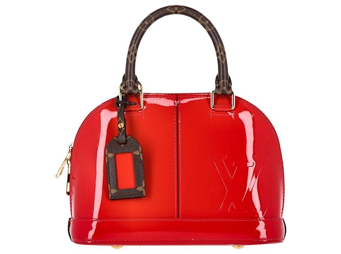 Borsa Louis Vuitton Vernis Miroir Alma BB in pelle verniciata rossa Rosso  ref.1332001