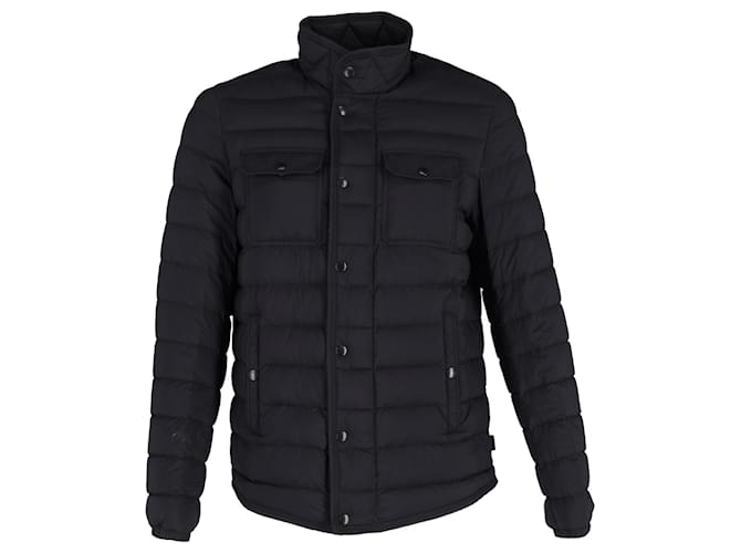 Moncler Fauscoum Quilted Down Jacket In Navy Blue Nylon  ref.1332011