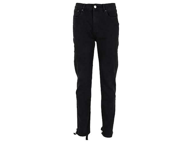 Balenciaga Distressed Hem Jeans in Black Cotton  ref.1332032