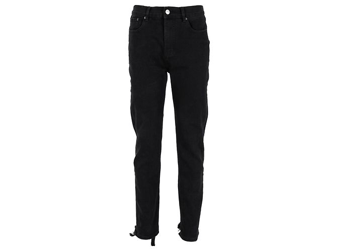 Vaqueros Balenciaga con dobladillo desgastado en algodón negro