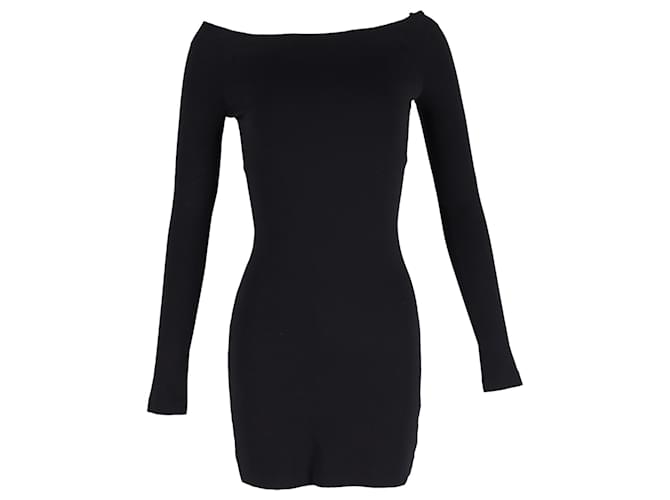 The Row Hunting Off-The-Shoulder Stretch Jersey Mini Dress in Black Modal Cellulose fibre  ref.1332064
