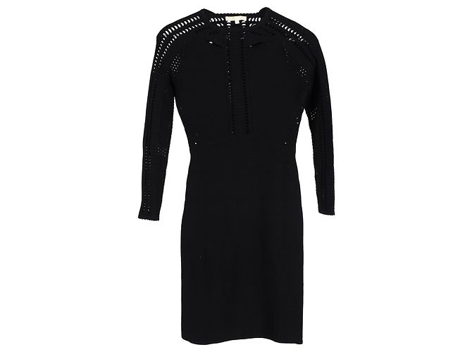 Perforiertes Kleid von Maje aus schwarzer Wolle