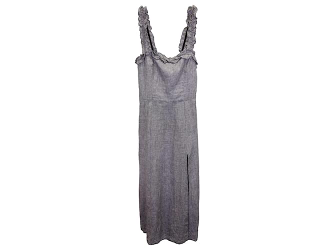 Reformation Sleeveless Slit Dress in Grey Cotton  ref.1332091