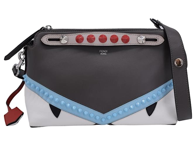 Fendi Monster By The Way Studded Small Satchel in Black Leather  ref.1332092