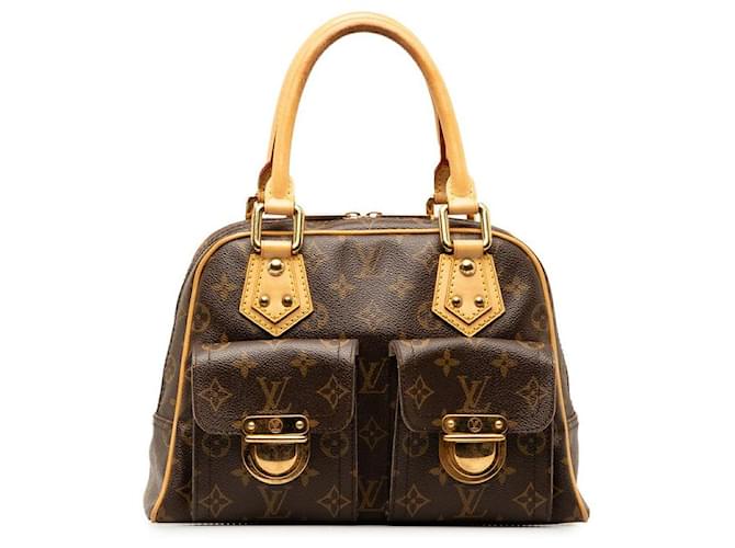 Louis Vuitton Manhattan PM Canvas Handbag M40026 in good condition Cloth  ref.1332097