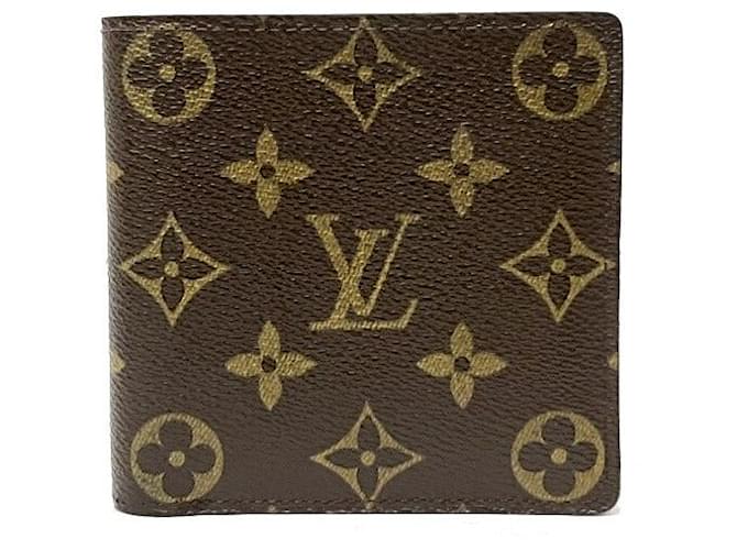 Louis Vuitton Portefeuille Marco Bifold Wallet Canvas Short Wallet M61675 in fair condition Cloth  ref.1332125