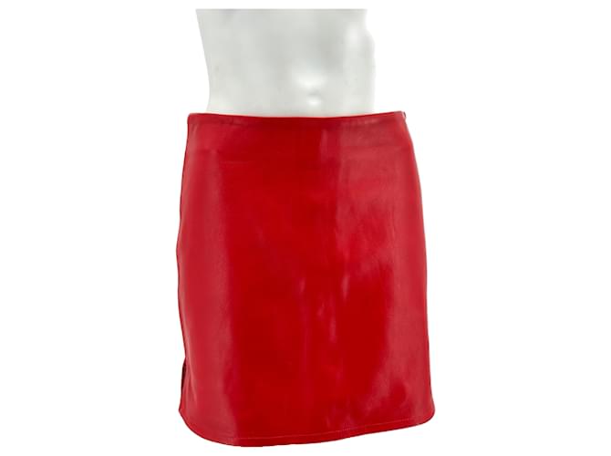 Autre Marque NON SIGNE / UNSIGNED  Skirts T.fr 36 leather Red  ref.1332166