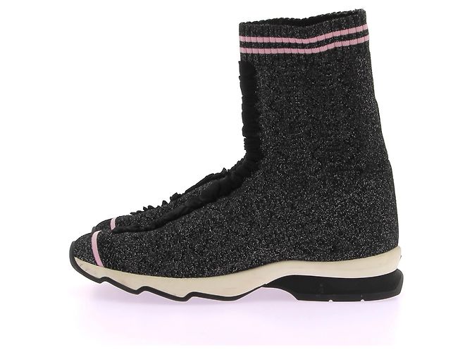 Fendi Sneaker T.EU 38 Stoff Silber