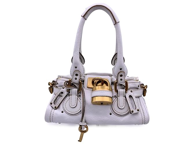 Chloé White Leather Small Paddington Tote Bag Satchel Handbag  ref.1332222