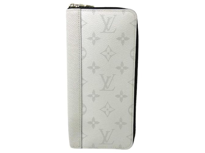 Cartera vertical Zippy Louis Vuitton Taigarama M30446 en excelente estado Plata Cuero  ref.1332262