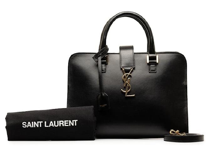 Yves Saint Laurent Monogramm Leder Baby Cabas Handtasche Leder 472469 in guter Kondition  ref.1332278