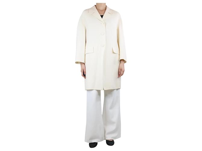 Prada Cream wool coat - size UK 10  ref.1332287