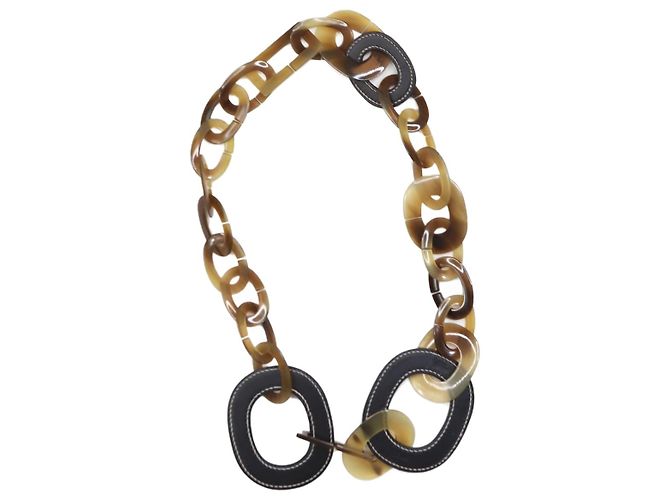 Hermès marrone 2006 Collana in corno di Isidoro