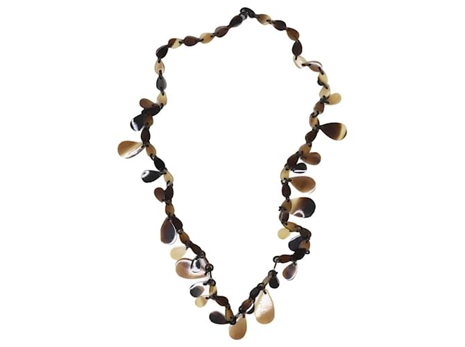 Hermès Brown tear-drop necklace  ref.1332300