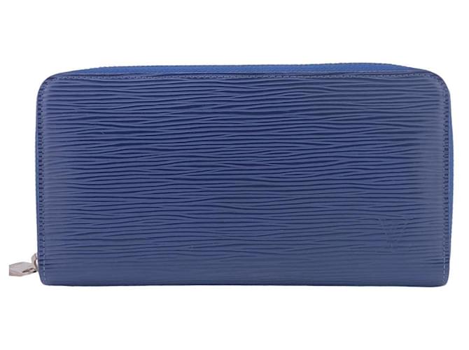 Carteira Louis Vuitton Zippy Azul marinho Couro  ref.1332346