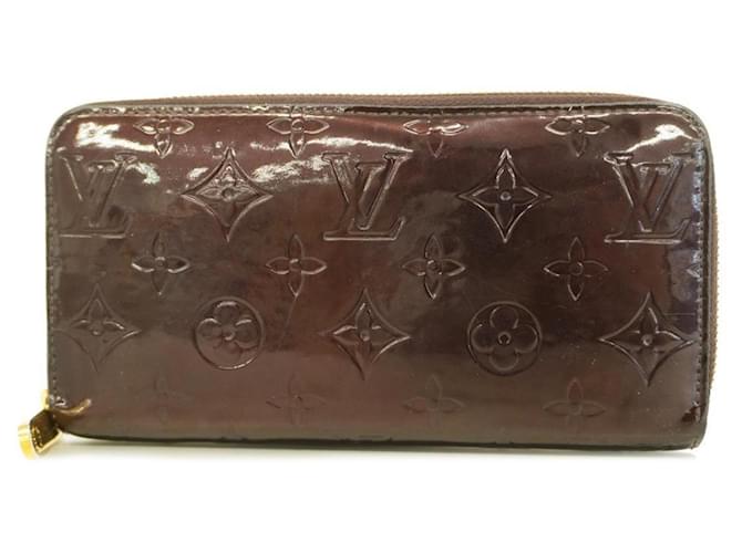 Louis Vuitton Zippy Wallet Brown Patent leather  ref.1332384