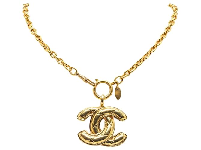 Timeless Chanel COCO Mark Dourado Metal  ref.1332605