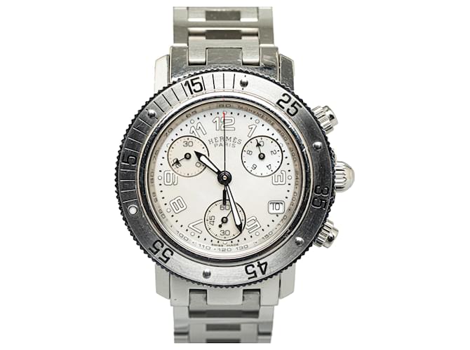 Hermès Silver Quartz Stainless Steel Clipper Diver Watch Silvery Metal  ref.1332754