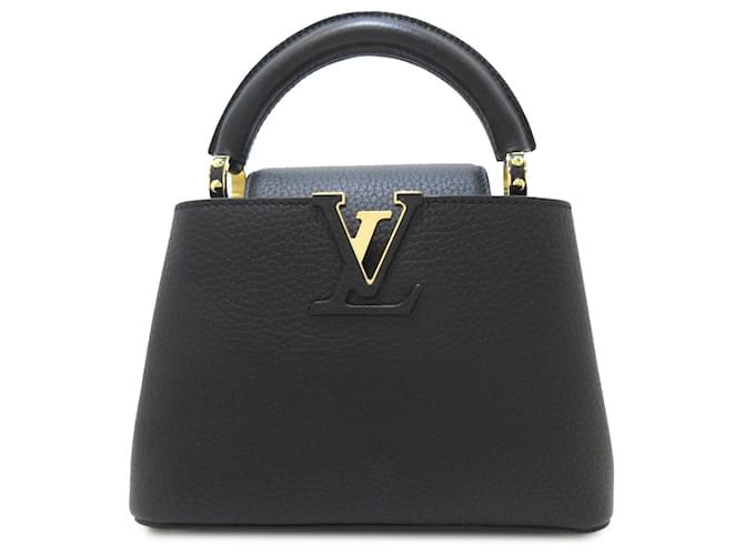 Louis Vuitton Black Taurillon Mini Capucines Leather Pony-style calfskin  ref.1332776