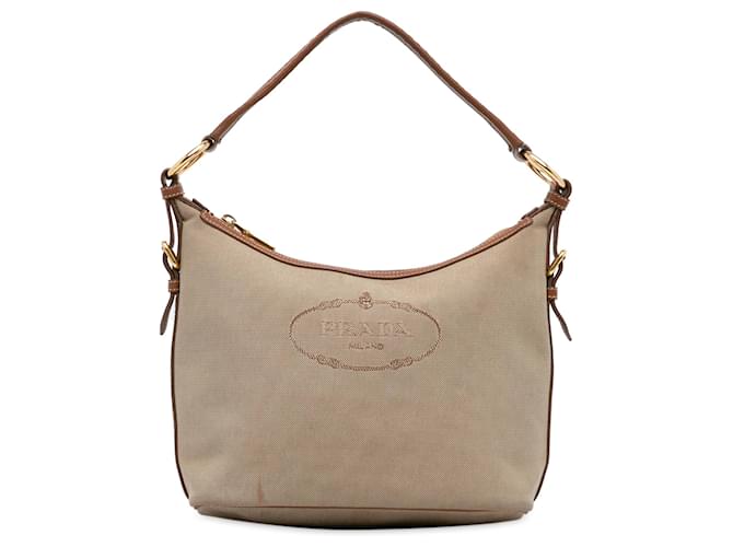 Prada Brown Canapa Shoulder Bag Light brown Cloth Cloth  ref.1332834