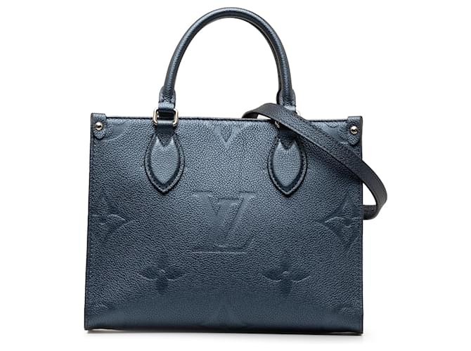 Louis Vuitton Blue Monogram Empreinte Onthego PM Navy blue Leather  ref.1332847