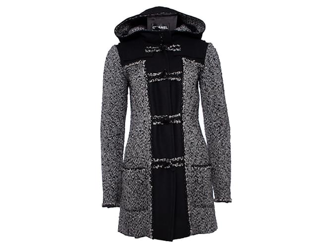Chanel Cappotto parka in tweed CC Duffle da 8.000 dollari. Nero  ref.1332856