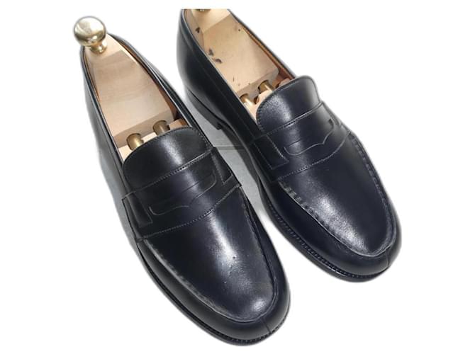JM Weston moccasin 180 new with defect 7D 41.5 shoe tree dustbags Black Leather  ref.1332860