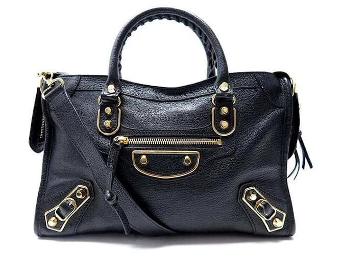 NUOVA BORSA A MANO BALENCIAGA METALLIC EDGE CITY PICCOLA 432831 Borsa in pelle nera Nero ref.1332918 Joli Closet