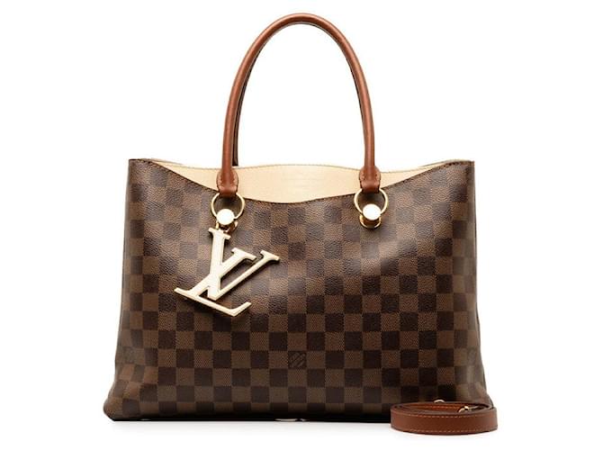 Louis Vuitton Damier Riverside 2WAY Tote Bag N40135 in sehr gutem Zustand Braun Kunststoff  ref.1333026