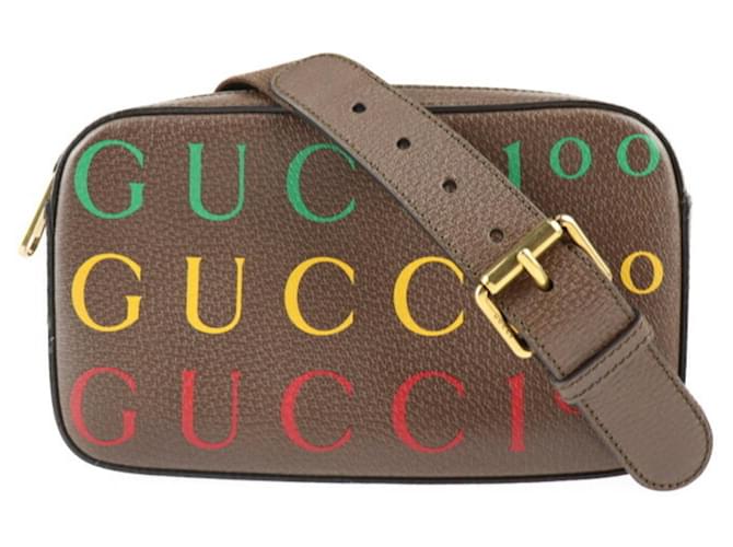 Gucci Marrom Couro  ref.1333052