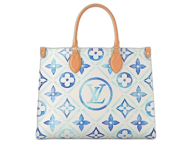 Louis Vuitton LV Onthego MM by the pool Blue Cloth  ref.1333119