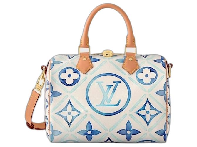 Louis Vuitton LV Speedy bandouliere 25 by the pool Blue Cloth  ref.1333120