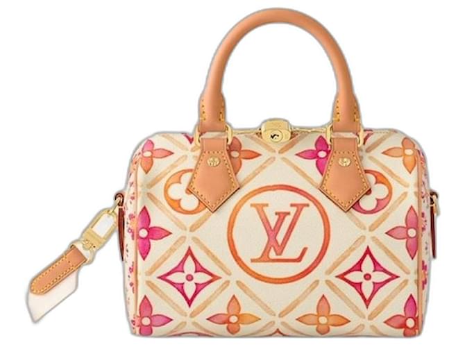 Louis Vuitton LV Speedy 20 by the pool Coral Red Cloth  ref.1333123