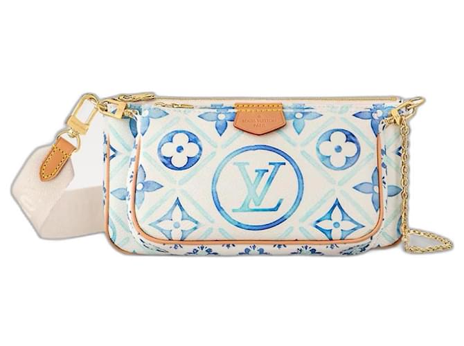Louis Vuitton LV multi pochette accessories by the pool handbag Blue Cloth  ref.1333188