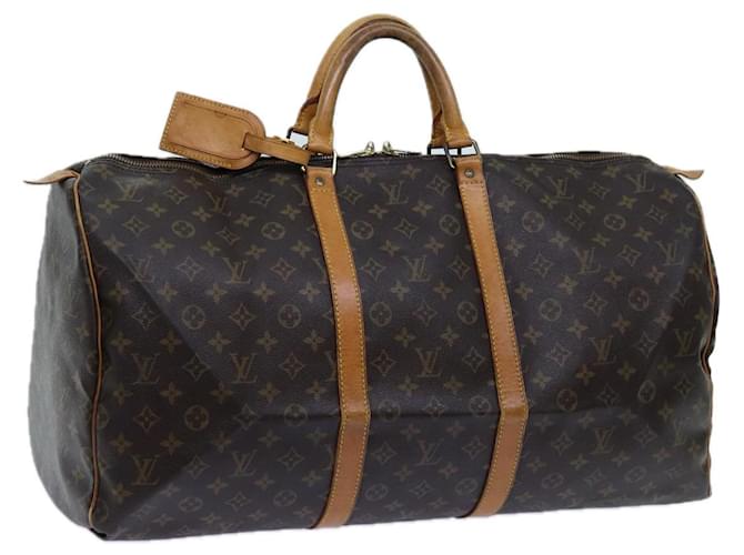 Louis Vuitton Monogram Keepall 55 Boston Bag M41424 LV Auth 70281 Cloth  ref.1333319