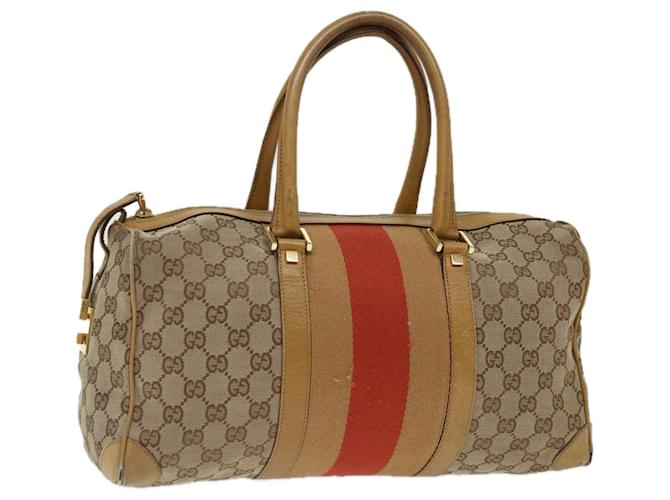 GUCCI GG Canvas Sherry Line Hand Bag Beige Red Brown 000 0846 auth 70123 Cloth  ref.1333322