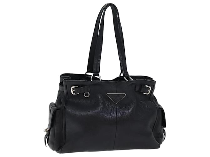 PRADA Tote Bag Leather Black Auth 70408  ref.1333363