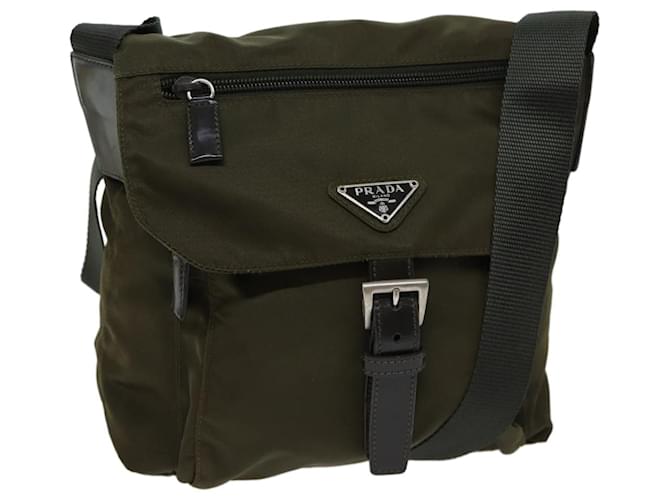PRADA Shoulder Bag Nylon Khaki Auth bs13555  ref.1333366